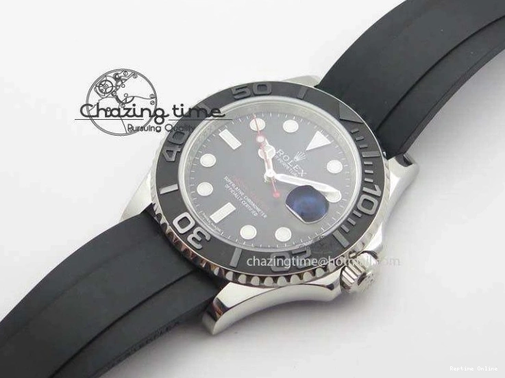 0418 ModernLook Yacht-Master 116655 SS JF Best Edition Ceramic Bezel On Rubber Strap SA 3850